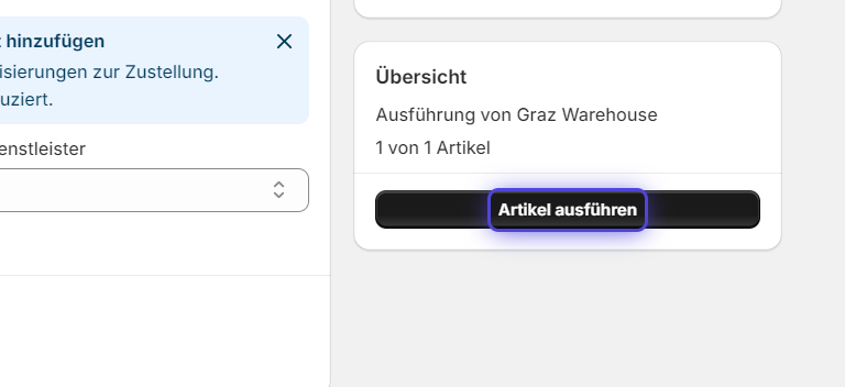 Fulfillment erstellen